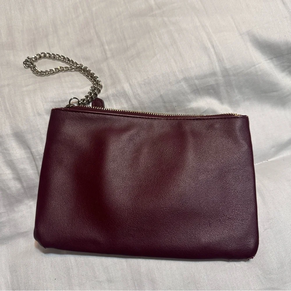 Maroon Guess Wristlet - 3 pocket